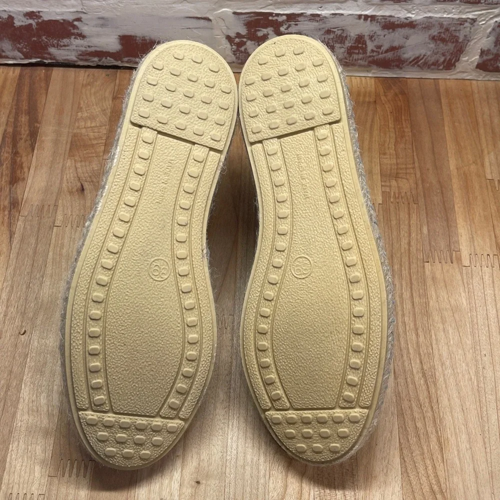 Verbenas Gaudi Grey Suede Espadrille Flats Womens Size 39 Made in Spain